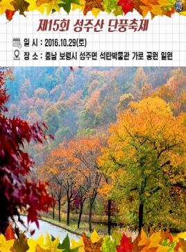 성주산단풍축제,지역축제,축제정보